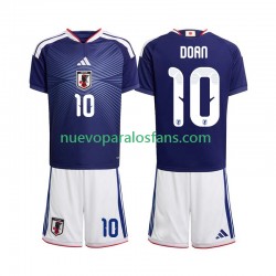 Camiseta de Fútbol Japón Ritsu Doan 10 Niño Casa Copa Mundial 2026 Manga Corta