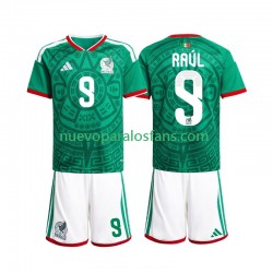 Camiseta de Fútbol México Raul Jimenez 9 Niño Casa Copa Mundial 2026 Manga Corta