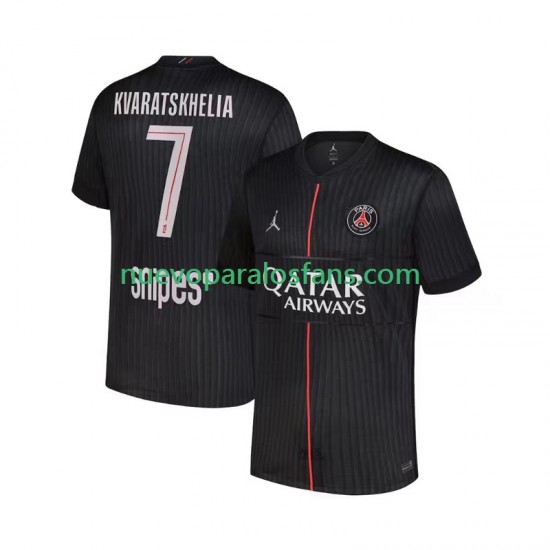 Camiseta de Fútbol Paris Saint-Germain Khvicha Kvaratskhelia 7 Hombre Cuarto 2025-2026 Manga Corta
