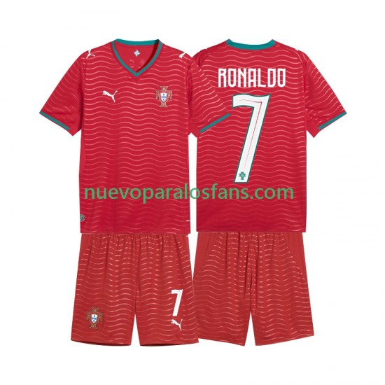 Camiseta de Fútbol Portugal Cristiano Ronaldo 7 Niño Casa Copa Mundial 2026 Manga Corta