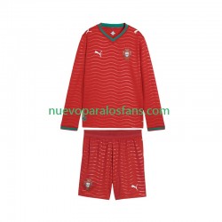 Camiseta de Fútbol Portugal Niño Casa Copa Mundial 2026 Manga Larga