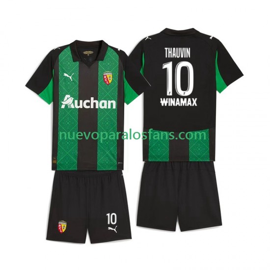 Camiseta de Fútbol RC Lens Florian Thauvin 10 Niño Exterior 2025-2026 Manga Corta