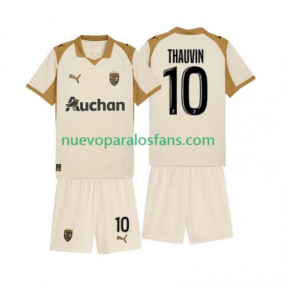 Camiseta de Fútbol RC Lens Florian Thauvin 10 Niño Tercera 2025-2026 Manga Corta