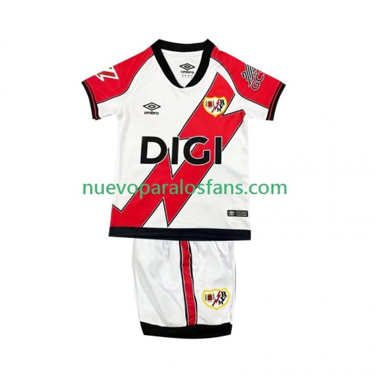 Camiseta de Fútbol Rayo Vallecano Niño Casa 2025-2026 Manga Corta