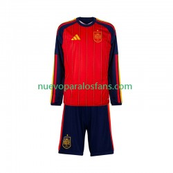 Camiseta de Fútbol España Niño Casa Copa Mundial 2026 Manga Larga