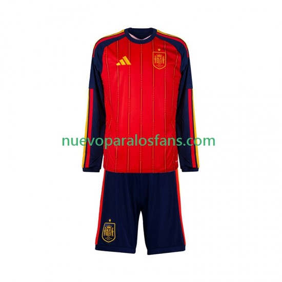 Camiseta de Fútbol España Niño Casa Copa Mundial 2026 Manga Larga