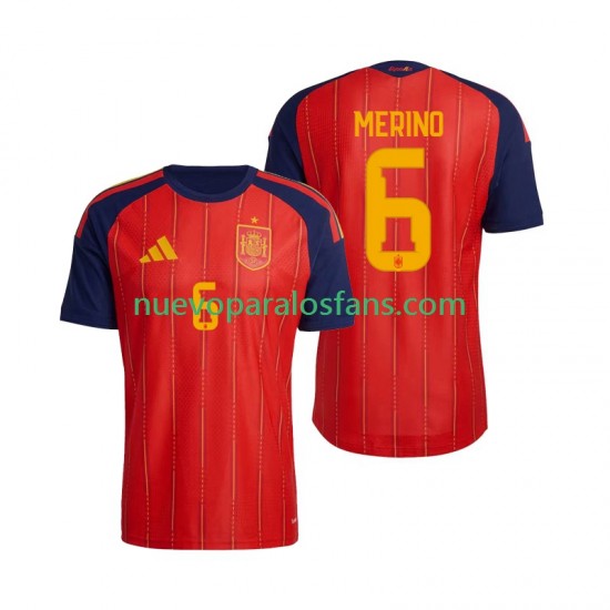 Camiseta de Fútbol España Mikel Merino 6 Hombre Casa Copa Mundial 2026 Manga Corta