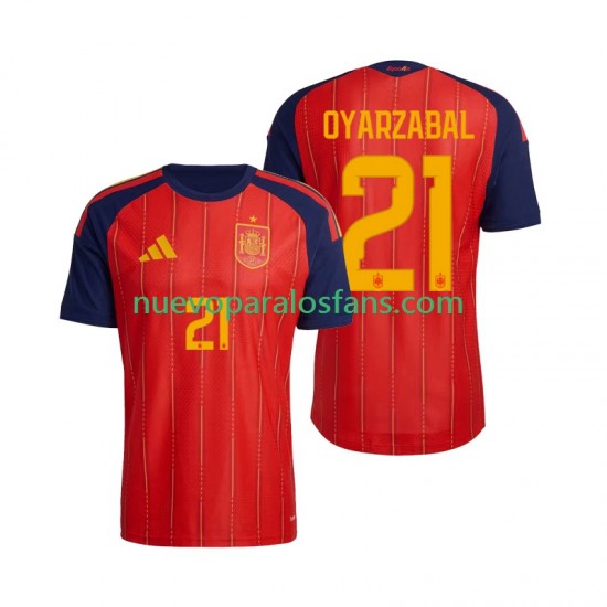 Camiseta de Fútbol España Mikel Oyarzabal 21 Hombre Casa Copa Mundial 2026 Manga Corta