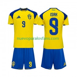 Camiseta de Fútbol Suecia Alexander Isak 9 Niño Casa 2026 Manga Corta