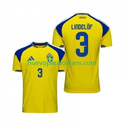 Camiseta de Fútbol Suecia Victor Lindelof 3 Hombre Casa 2026 Manga Corta