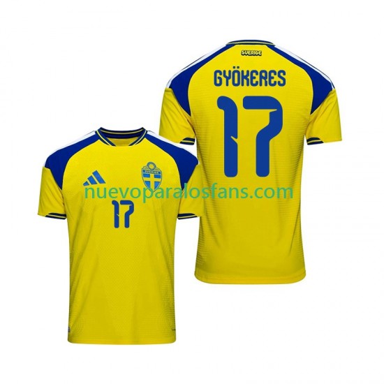 Camiseta de Fútbol Suecia Viktor Gyokeres 17 Hombre Casa 2026 Manga Corta