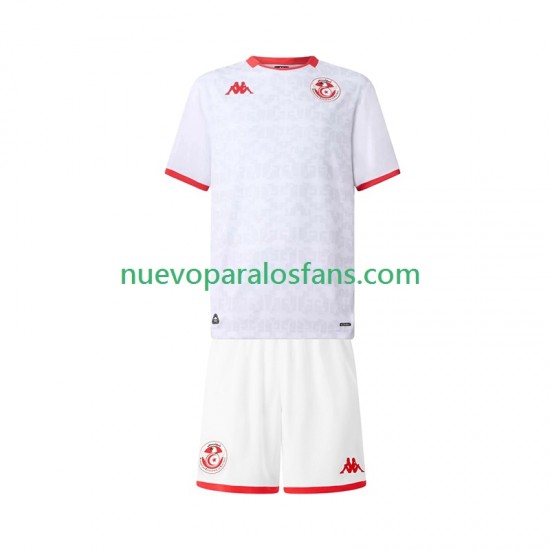 Camiseta de Fútbol Túnez Niño Exterior 2025 Manga Corta