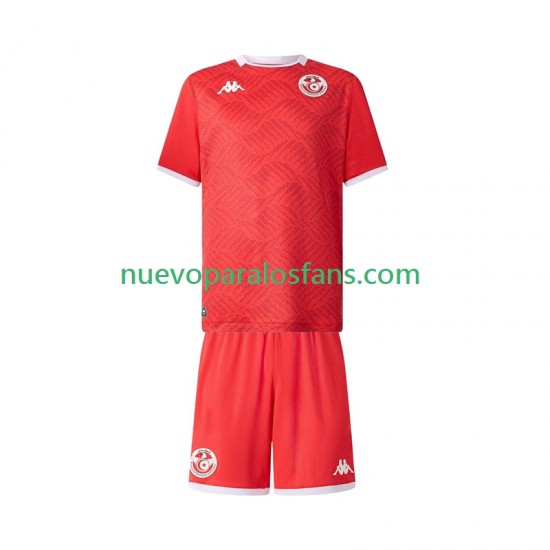 Camiseta de Fútbol Túnez Niño Casa 2025 Manga Corta