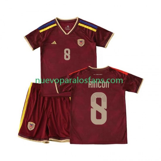 Camiseta de Fútbol Venezuela Tomas Rincon 8 Niño Casa 2026 Manga Corta