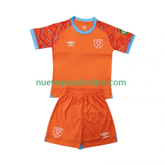 Camiseta de Fútbol West Ham United Portero Niño Exterior 2025-2026 Manga Corta