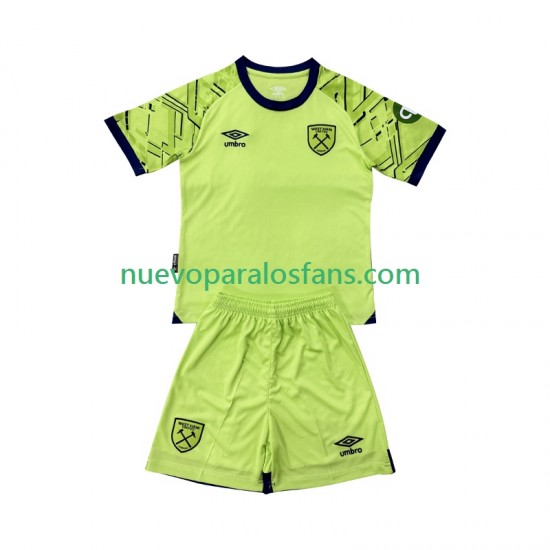 Camiseta de Fútbol West Ham United Portero Niño Casa 2025-2026 Manga Corta