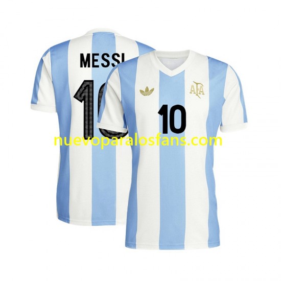 Camiseta de Fútbol Argentina Lionel Messi 10 50 Anniversary Hombre Casa Manga Corta