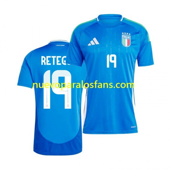 Camiseta de Fútbol Italia Mateo Retegui 19 Hombre Casa 2024 Manga Corta