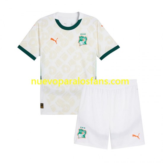 Camiseta de Fútbol Costa De Marfil Niño Exterior 2025 Manga Corta