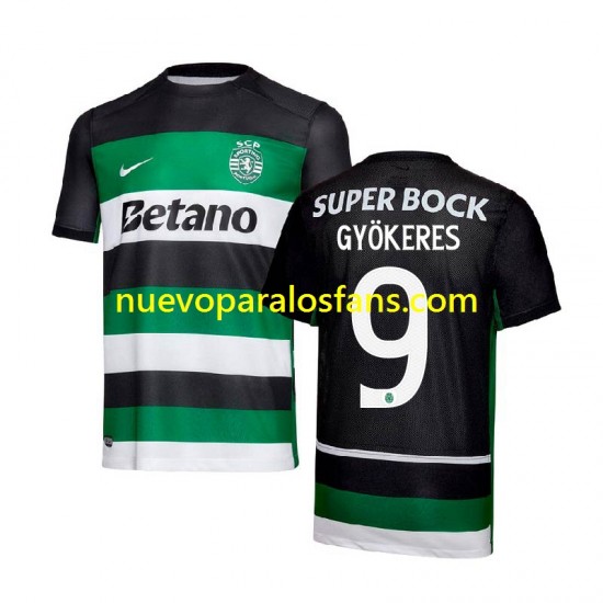 Camiseta de Fútbol Sporting CP Gyokeres 9 Hombre Casa 2024-2025 Manga Corta