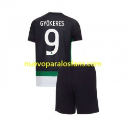 Camiseta de Fútbol Sporting CP Gyokeres 9 Niño Casa 2024-2025 Manga Corta