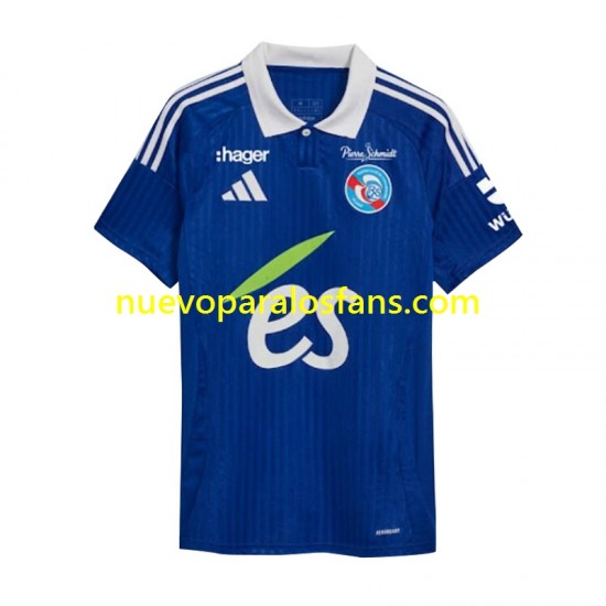 Camiseta de Fútbol Strasbourg Hombre Casa 2024-2025 Manga Corta