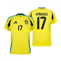 Camiseta de Fútbol Suecia Viktor Gyokeres 17 Hombre Casa 2024 Manga Corta