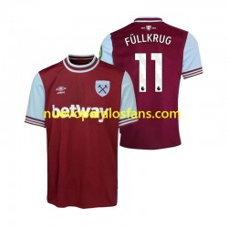 Camiseta de Fútbol West Ham United FULLKRUG 11 Hombre Casa 2024-2025 Manga Corta