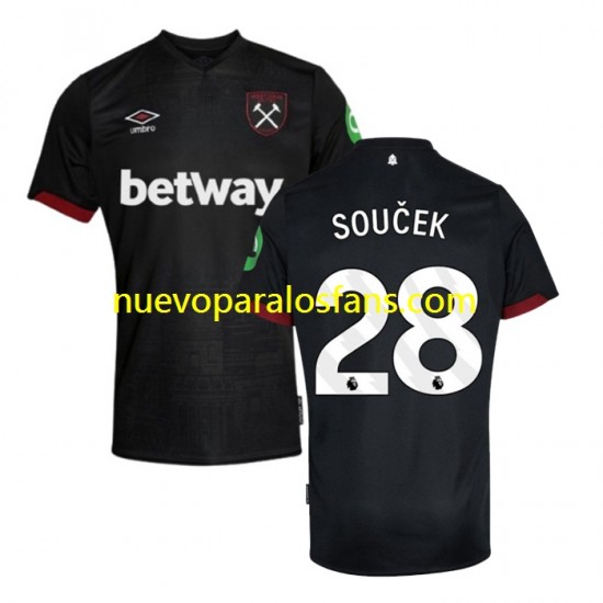Camiseta de Fútbol West Ham United SOUCEK 28 Hombre Exterior 2024-2025 Manga Corta