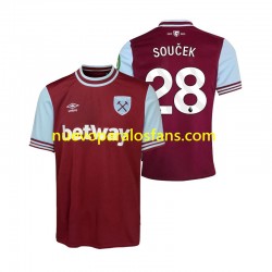 Camiseta de Fútbol West Ham United SOUCEK 28 Hombre Casa 2024-2025 Manga Corta