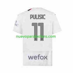 Camiseta de Fútbol AC Milan Christian Pulisic 11 Hombre Exterior 2023-2024 Manga Corta