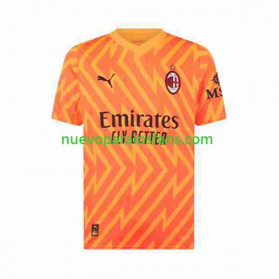 Camiseta de Fútbol AC Milan Portero Hombre Exterior 2023-2024 Manga Corta
