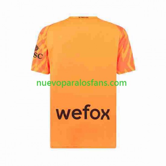 Camiseta de Fútbol AC Milan Portero Hombre Exterior 2023-2024 Manga Corta