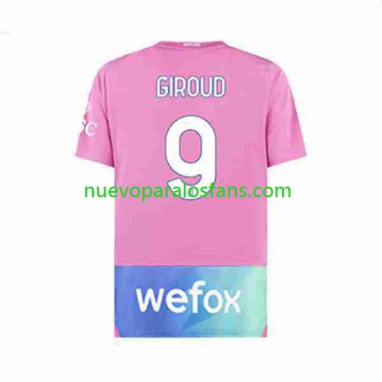 Camiseta de Fútbol AC Milan Olivier Giroud 9 Hombre Tercera 2023-2024 Manga Corta