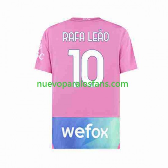 Camiseta de Fútbol AC Milan Rafael Leao 10 Hombre Tercera 2023-2024 Manga Corta