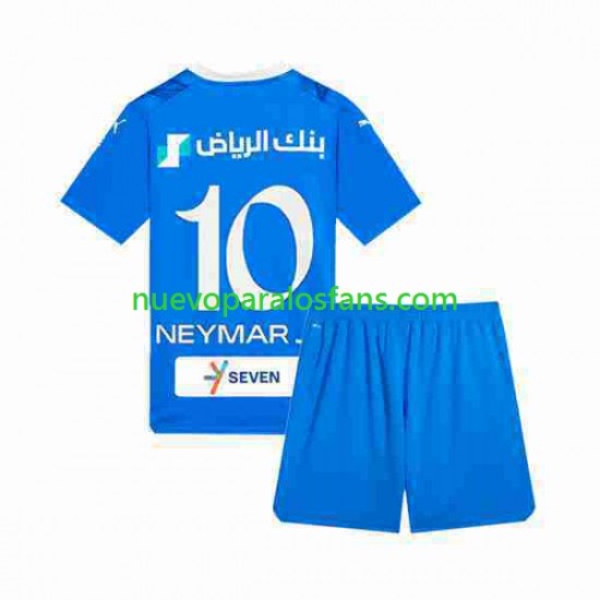 Camiseta de Fútbol Al Hilal Neymar JR 10 Niño Casa 2023-2024 Manga Corta