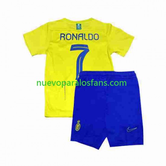 Camiseta de Fútbol Al-Nassr Ronaldo 7 Niño Casa 2023-2024 Manga Corta