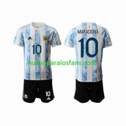 Camiseta de Fútbol Argentina Maradona 10 2020-2021 Niño Casa Manga Corta