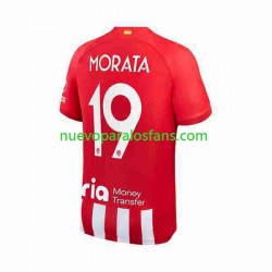Camiseta de Fútbol Atlético Madrid 2 Alvaro Morata 19 Hombre Casa 2023-2024 Manga Corta