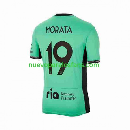 Camiseta de Fútbol Atlético Madrid 2 Alvaro Morata 19 Hombre Tercera 2023-2024 Manga Corta
