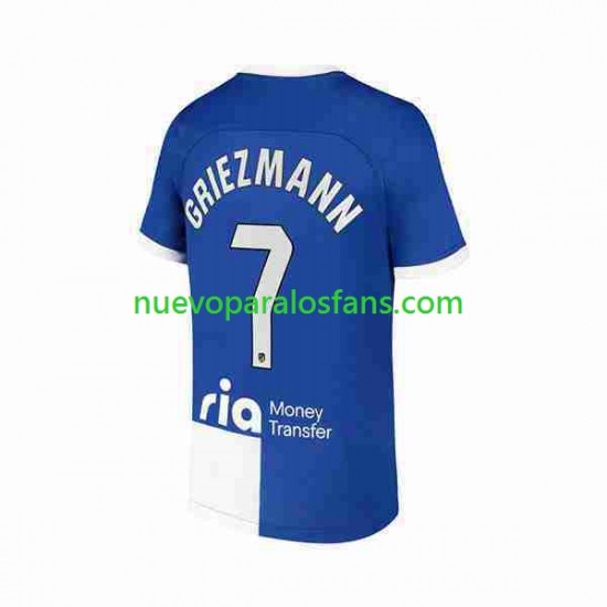 Camiseta de Fútbol Atlético Madrid 2 Antoine Griezmann 7 Hombre Exterior 2023-2024 Manga Corta