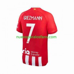 Camiseta de Fútbol Atlético Madrid 2 Antoine Griezmann 7 Hombre Casa 2023-2024 Manga Corta