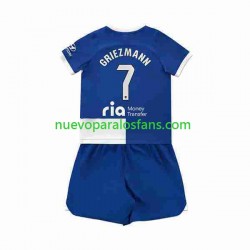 Camiseta de Fútbol Atlético Madrid 2 Antoine Griezmann 7 Niño Exterior 2023-2024 Manga Corta