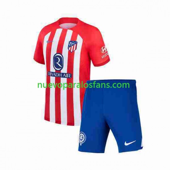Camiseta de Fútbol Atlético Madrid 2 Niño Casa 2023-2024 Manga Corta