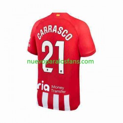Camiseta de Fútbol Atlético Madrid 2 Yannick Carrasco 21 Hombre Casa 2023-2024 Manga Corta