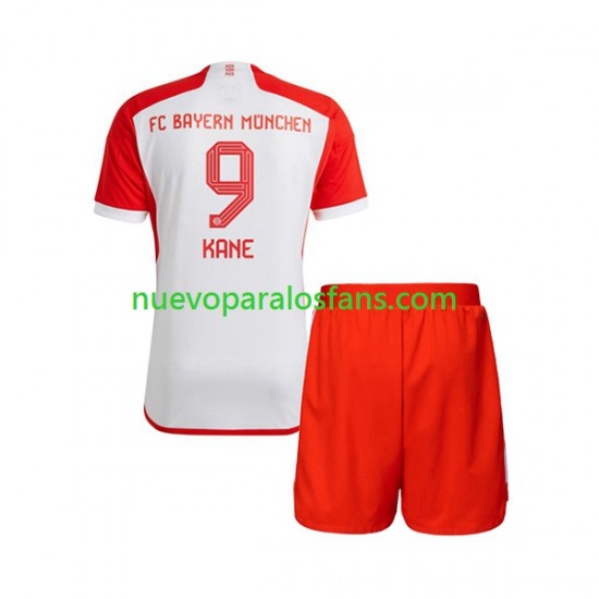 Camiseta de Fútbol Bayern de Múnich Harry Kane 9 Niño Casa 2023-2024 Manga Corta