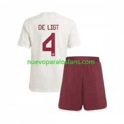 Camiseta de Fútbol Bayern de Múnich Matthijs de Ligt 4 Niño Tercera 2023-2024 Manga Corta