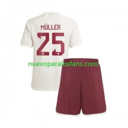 Camiseta de Fútbol Bayern de Múnich Thomas Muller 25 Niño Tercera 2023-2024 Manga Corta