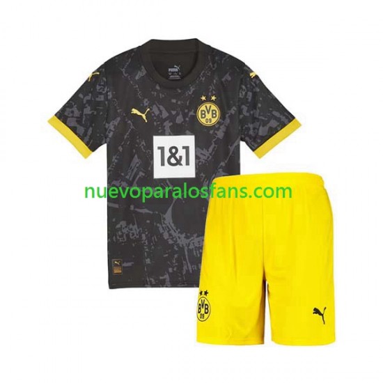 Camiseta de Fútbol Borussia Dortmund Niño Exterior 2023-2024 Manga Corta