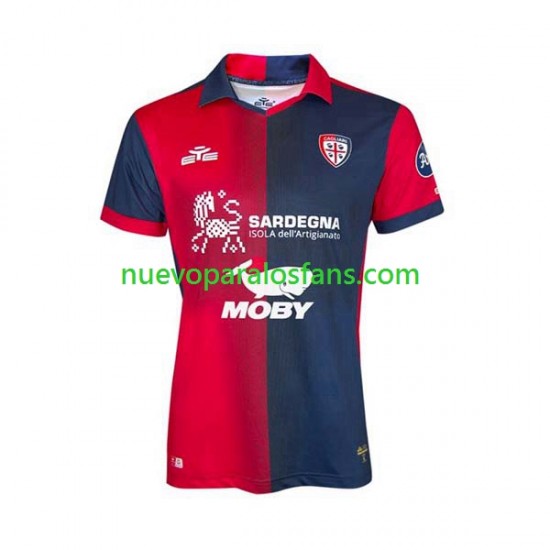 Camiseta de Fútbol Cagliari Hombre Casa 2023-2024 Manga Corta
